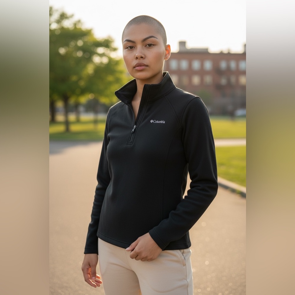 Columbia Workout Top Long Sleeve “Sloan Ridge quarter zip pullover Black SZ:US M